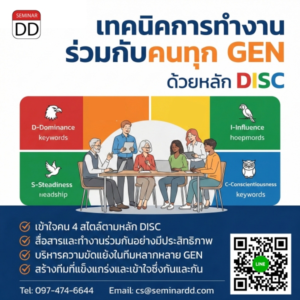 เทคนิคการทำงานร่วมกับคนทุก GEN ด้วยหลัก DISC