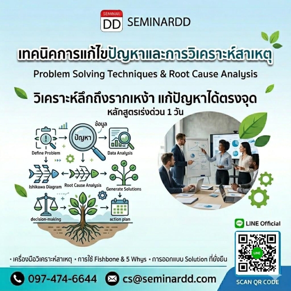 เทคนิคการแก้ไขปัญหาและการวิเคราะห์สาเหตุ (Problem Solving Techniques and Root Cause Analysis)