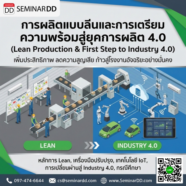 การผลิตแบบลีนและการเตรียมความพร้อมสู่ยุคการผลิต 4.0 (Lean Production & First Step to Industry 4.0)