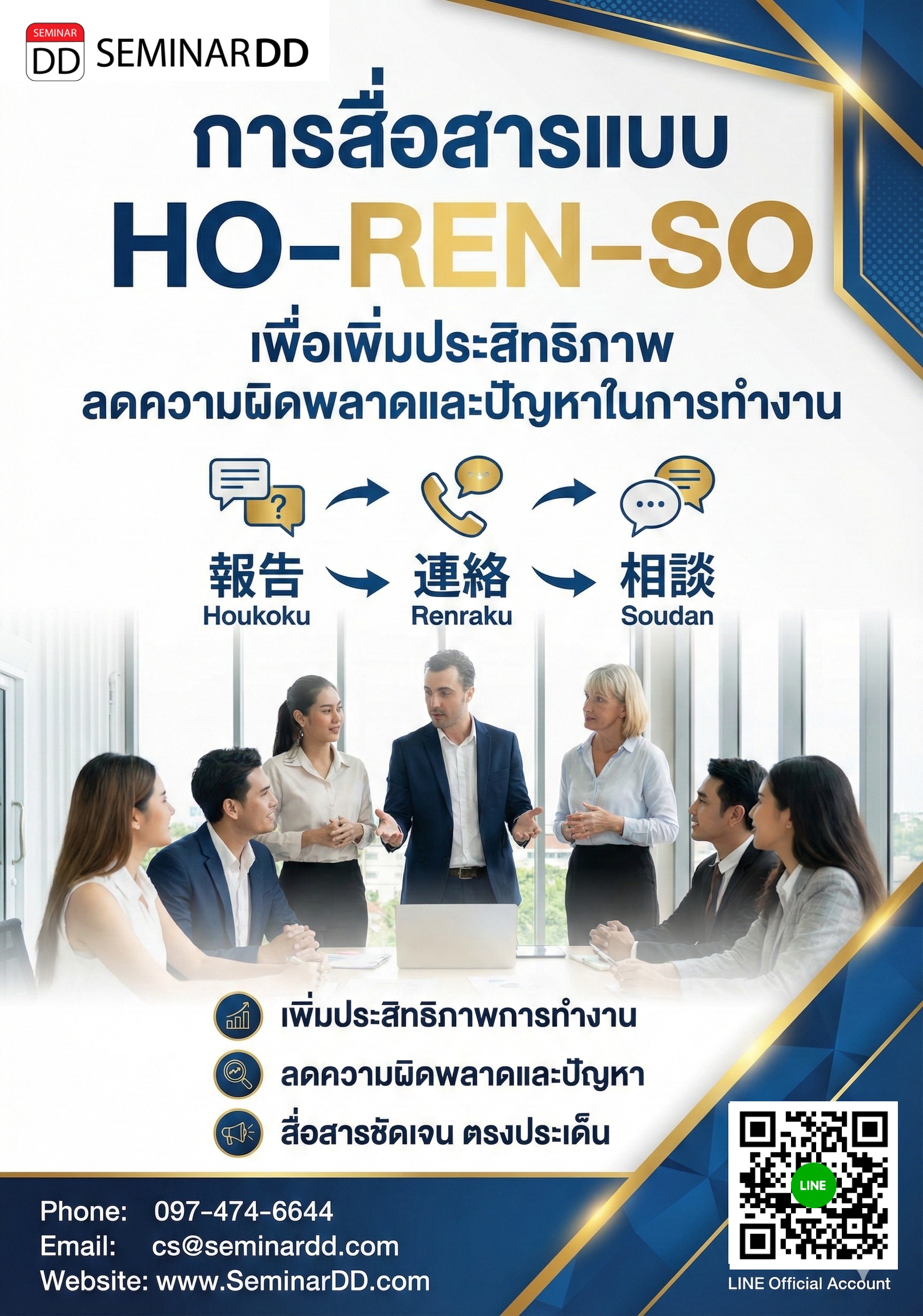 การสื่อสารแบบ HO–REN–SO เพื่อเพิ่มประสิทธิภาพ  ลดความผิดพลาดและปัญหาในการทำงาน