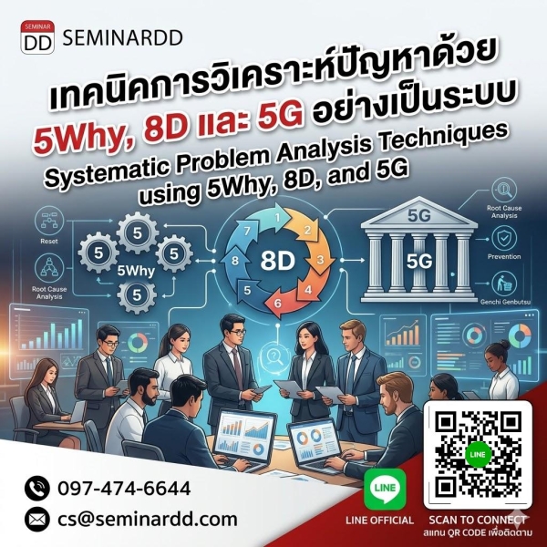 เทคนิคการวิเคราะห์ปัญหาด้วย 5Why, 8D และ 5G อย่างเป็นระบบ