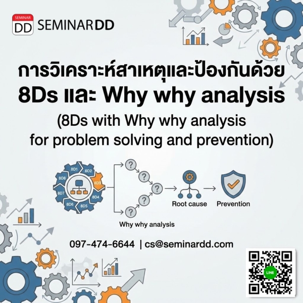 การวิเคราะห์สาเหตุและป้องกันด้วย 8Ds และ Why why analysis (8Ds with Why why analysis for problem solving and prevention)