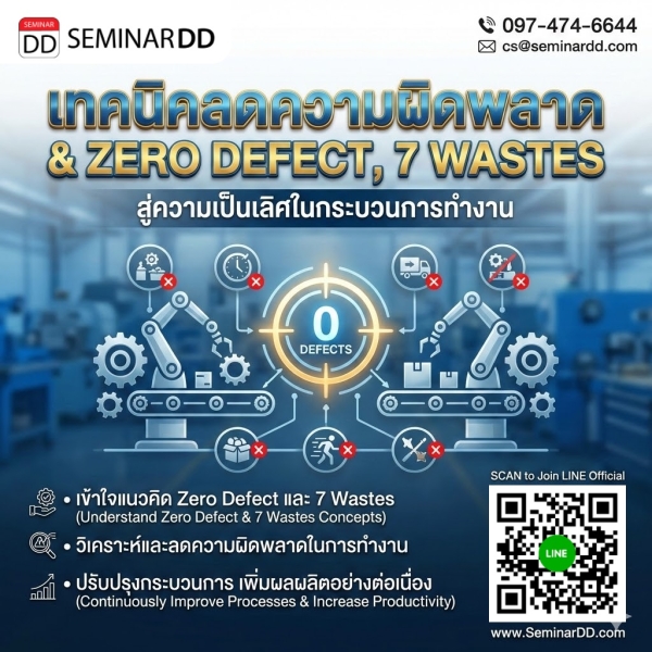 เทคนิคลดความผิดพลาดที่เกิดจากการทำงาน และการใช้แนวคิด zero defect, 7 wastes ในกระบวนการทำงาน