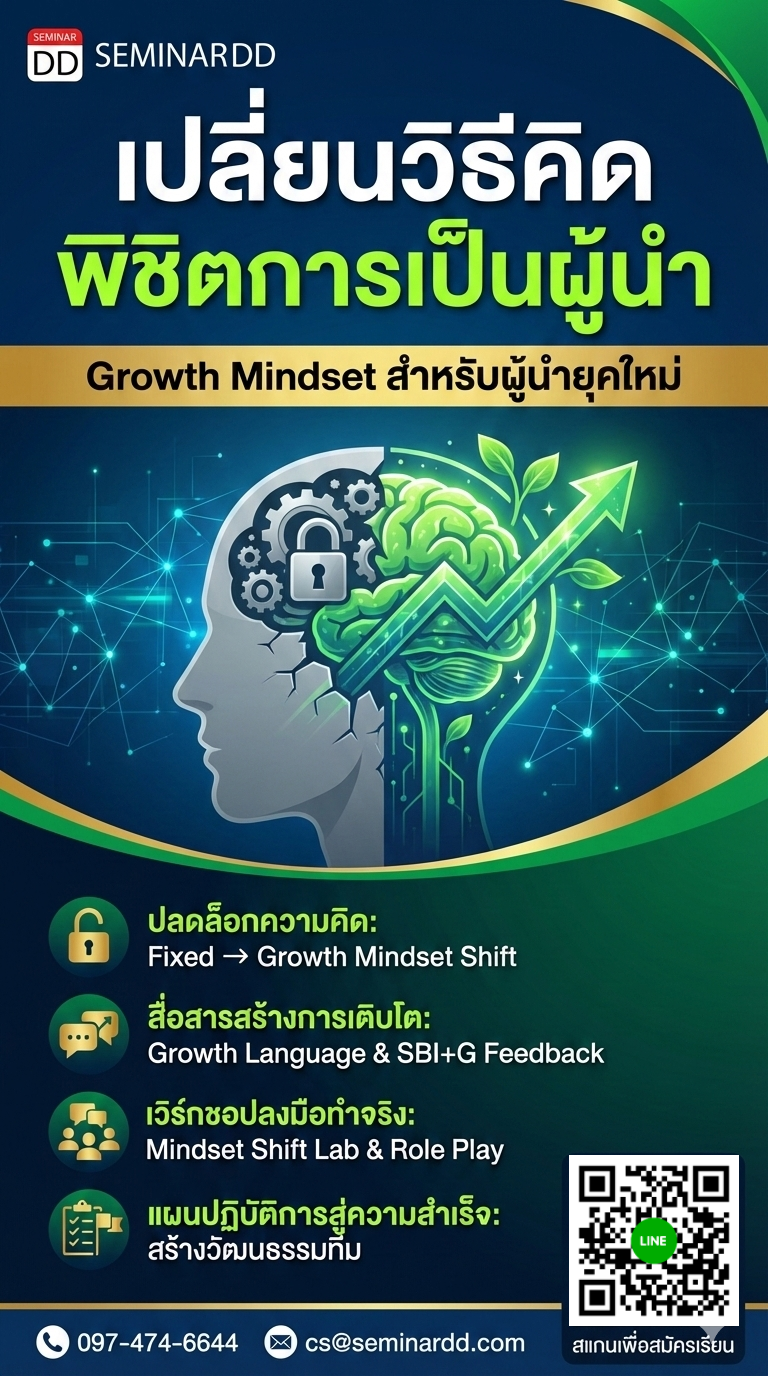 เปลี่ยนวิธีคิด พิชิตการเป็นผู้นำ: Growth Mindset สำหรับผู้นำยุคใหม่ (Growth Mindset for Modern Leaders)