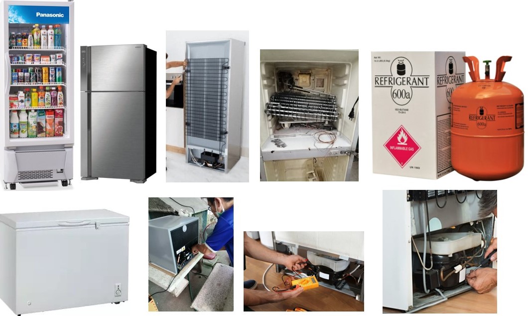 หลักสูตรช่างซ่อมตู้เย็น, ตู้แช่, ตู้มินิมาร์ท, ตู้กดน้ำเย็น ทั้งระบบน้ำยาธรรมดา และน้ำยา R600a