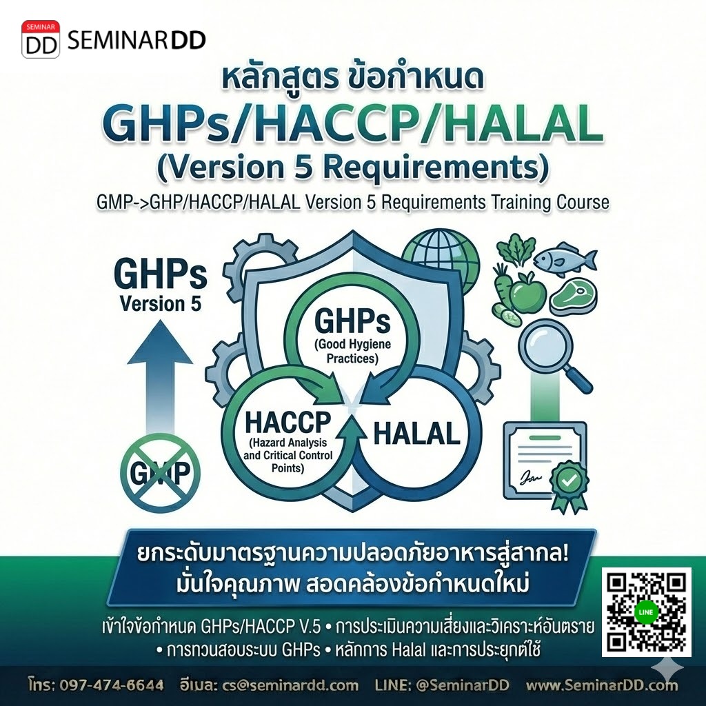 ข้อกำหนด GHPs/HACCP/HALAL (GMP->GHP/HACCP/HALAL Version 5 Requirements)