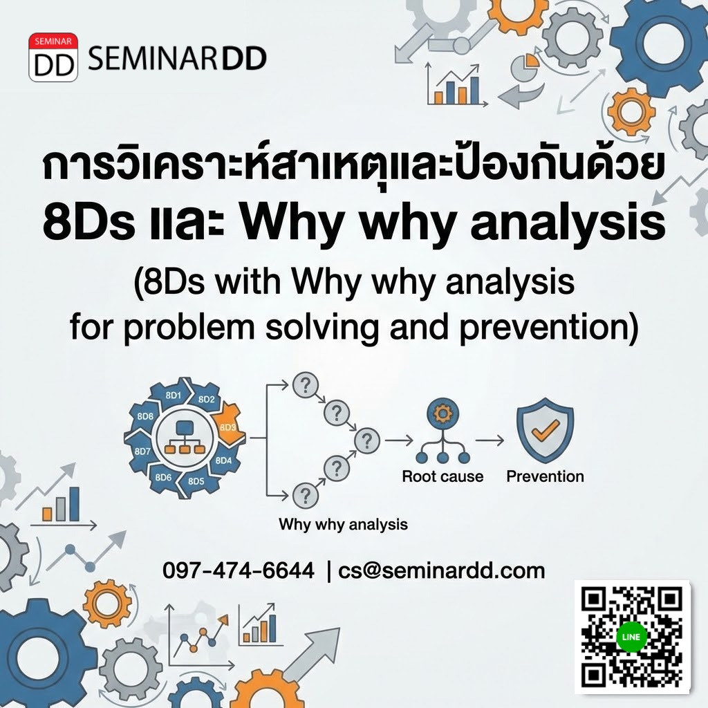 การวิเคราะห์สาเหตุและป้องกันด้วย 8Ds และ Why why analysis (8Ds with Why why analysis for problem solving and prevention)