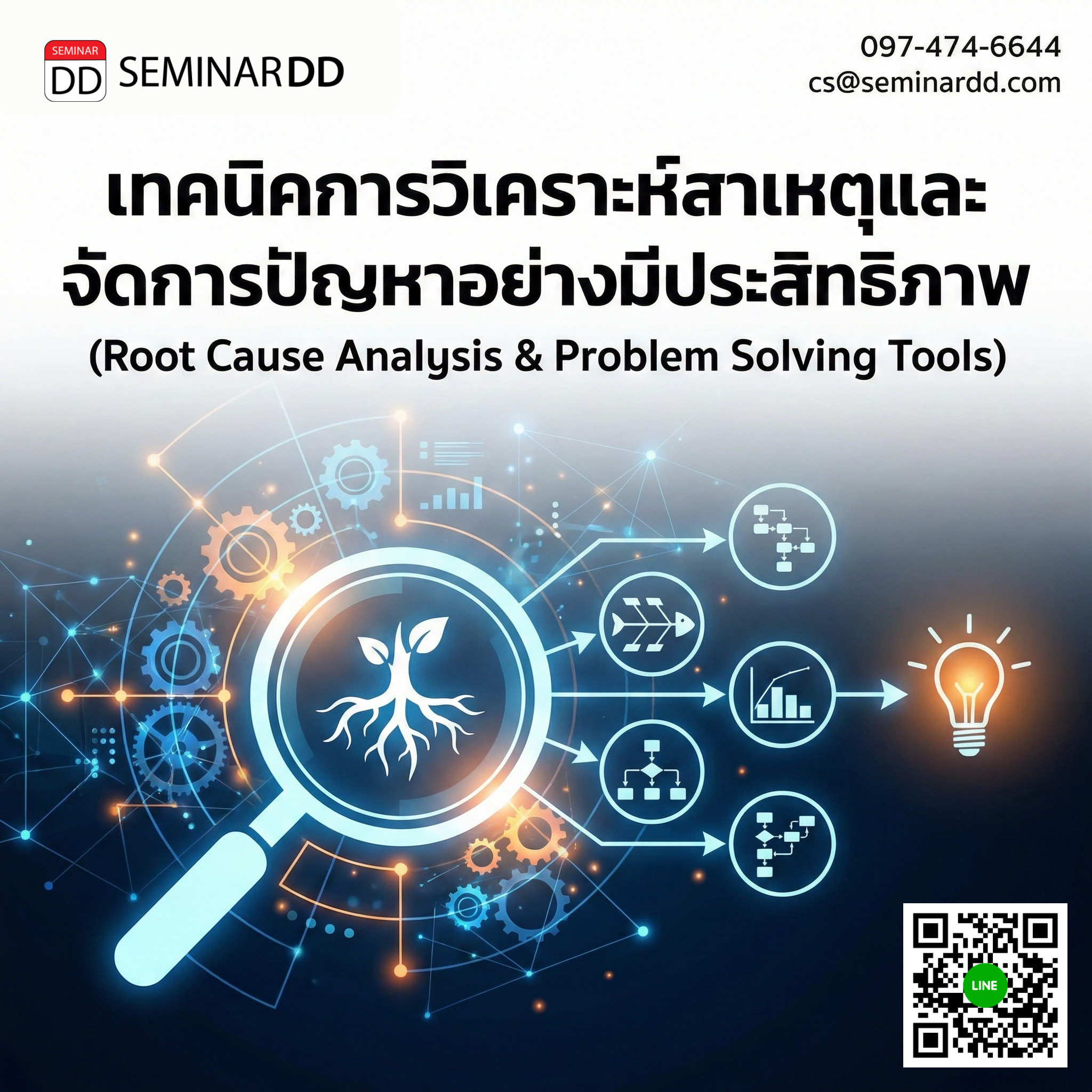 เทคนิคการวิเคราะห์สาเหตุและจัดการปัญหาอย่างมีประสิทธิภาพ (Root Cause Analysis & Problem Solving Tools)