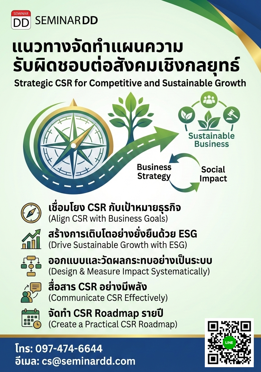 แนวทางจัดทำแผนความรับผิดชอบต่อสังคมเชิงกลยุทธ์ (Strategic CSR for Competitive and Sustainable Growth)