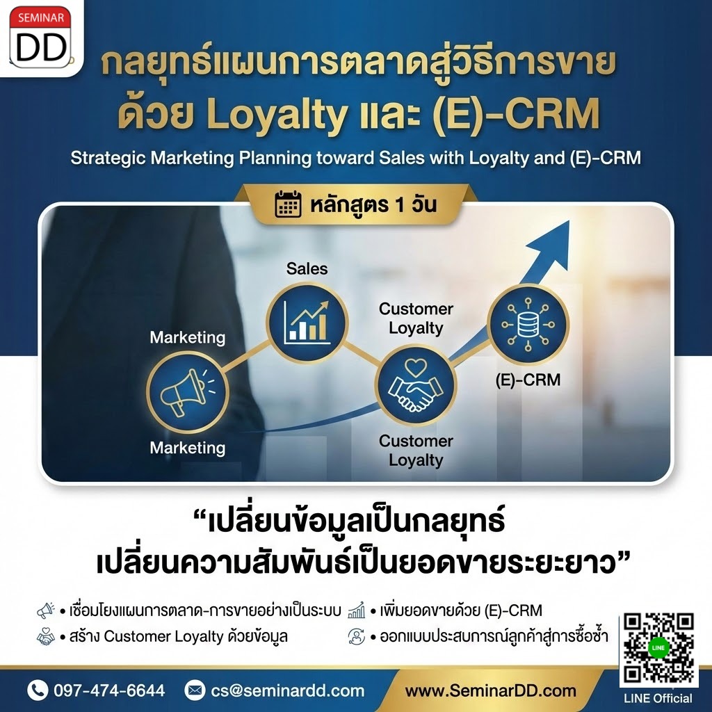 กลยุทธ์แผนการตลาดสู่วิธีการขายด้วย Loyalty และ (E)-CRM (Strategic Marketing Planning toward Sales Execution through Loyalty and (E)-CRM)
