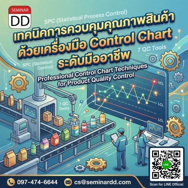 เทคนิคการควบคุมคุณภาพสินค้าด้วยเครื่องมือ Control Chart ระดับมืออาชีพ (Professional Quality Control Techniques using Control Charts)