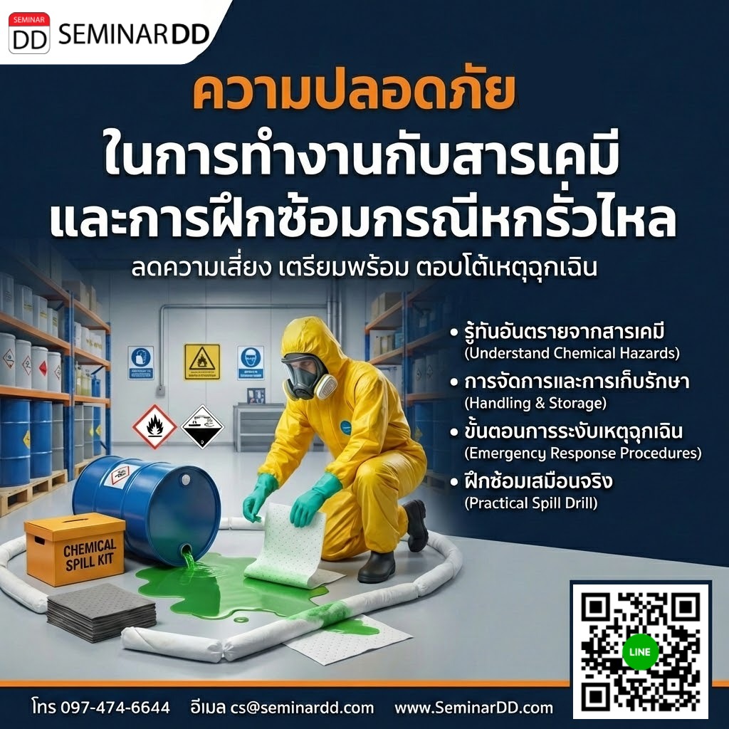 ความปลอดภัยในการทำงานกับสารเคมีและการฝึกซ้อมกรณีหกรั่วไหล