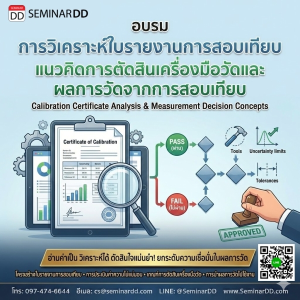 การวิเคราะห์ใบรายงานการสอบเทียบ แนวคิดการตัดสินเครื่องมือวัดและ ผลการวัดจากการสอบเทียบ