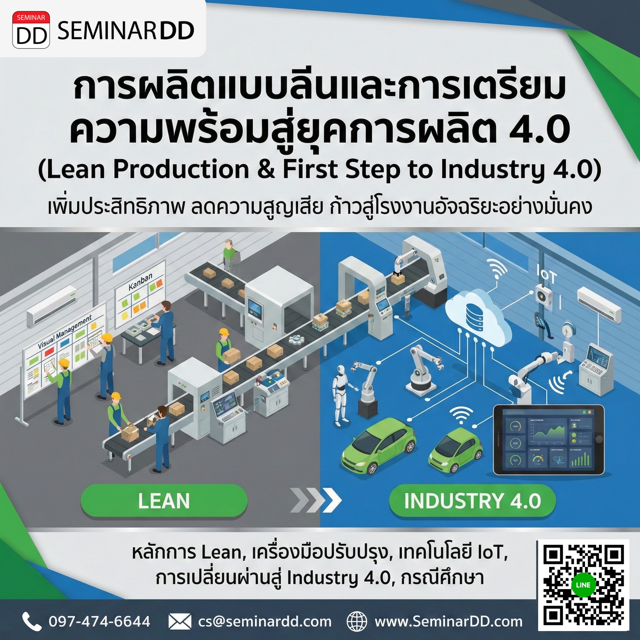 การผลิตแบบลีนและการเตรียมความพร้อมสู่ยุคการผลิต 4.0 (Lean Production & First Step to Industry 4.0)