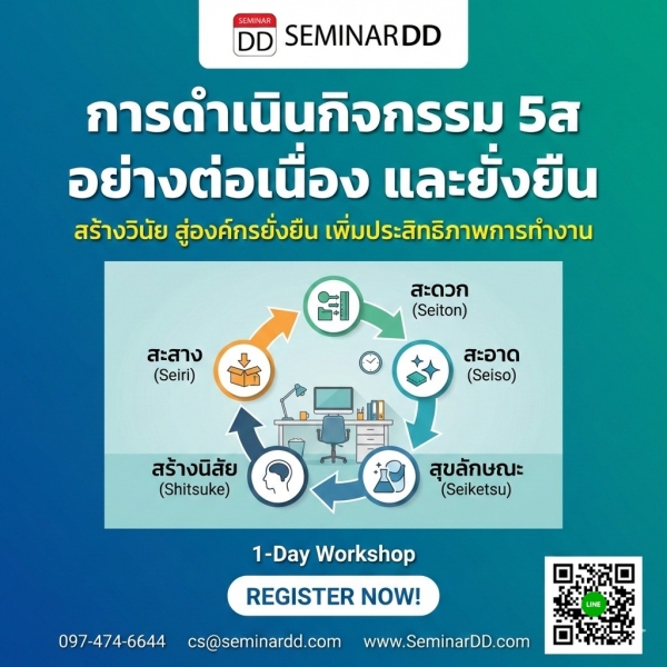 การดำเนินกิจกรรม 5ส อย่างต่อเนื่อง และยั่งยืน