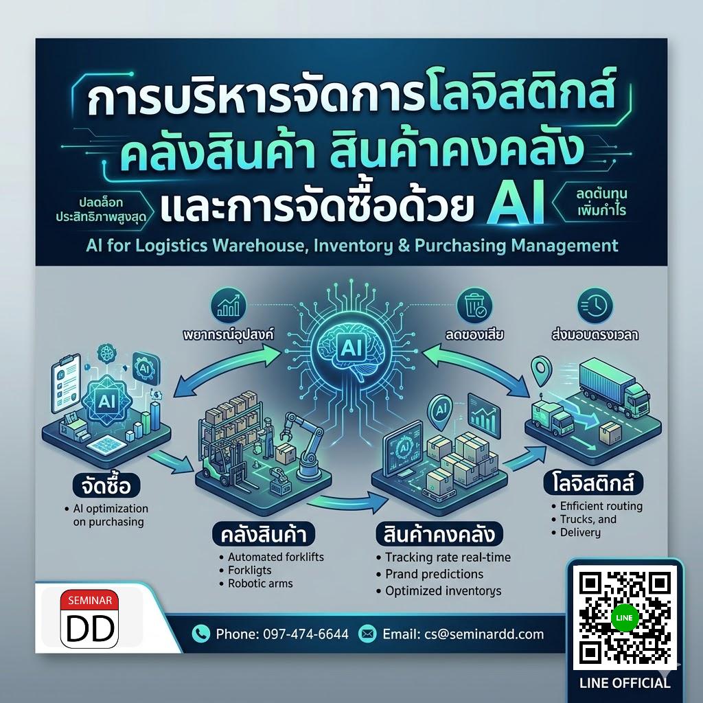การบริหารจัดการโลจิสติกส์ คลังสินค้า สินค้าคงคลัง และการจัดซื้อด้วย AI (AI for Logistics Warehouse, Inventory & Purchasing Management)