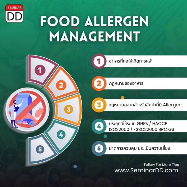 การบริหารจัดการ สารก่อภูมิแพ้  อย่างมีประสิทธิภาพ (Food Allergen Management)